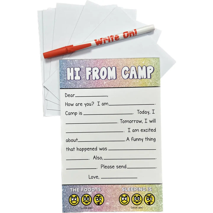 Hi from Camp! Fill in the Blank Stationery