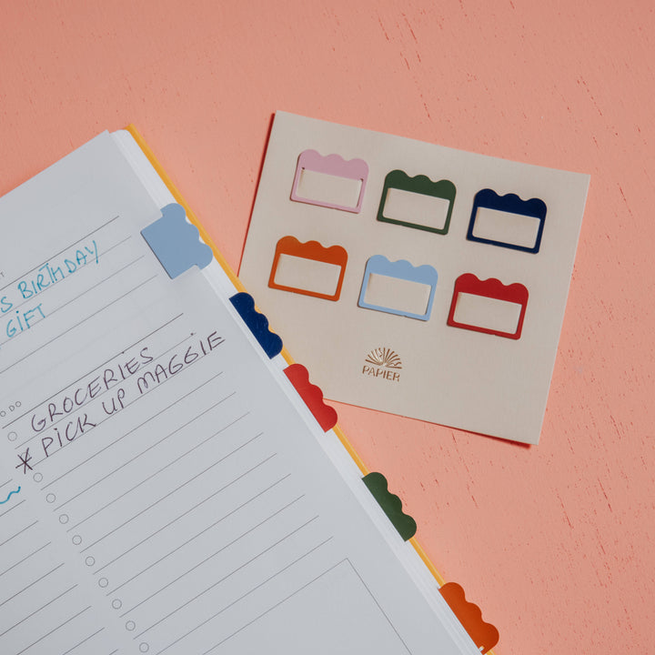 Cloud Multicolor Metal Index Tabs