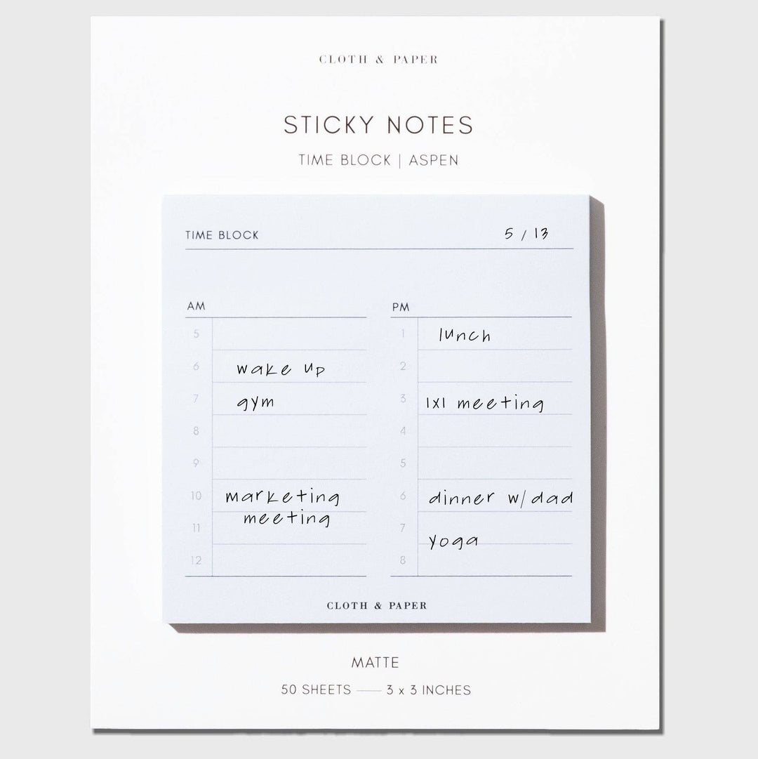 Time Block Sticky Note