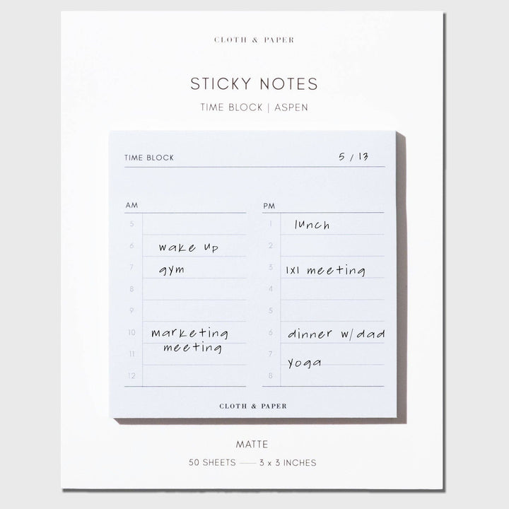 Time Block Sticky Note