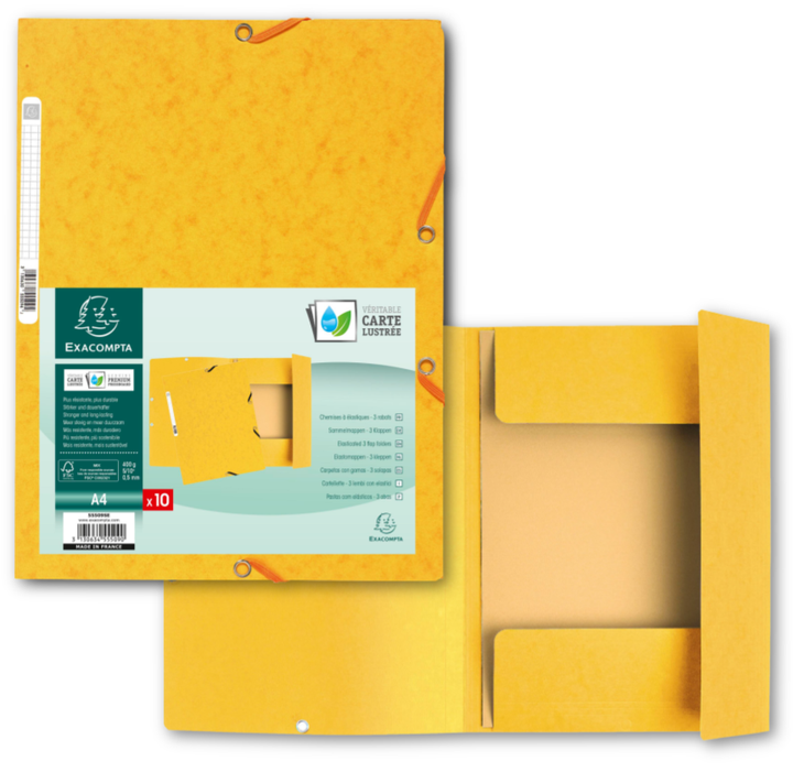 3-Flap File Folders w/Elastic Closure
