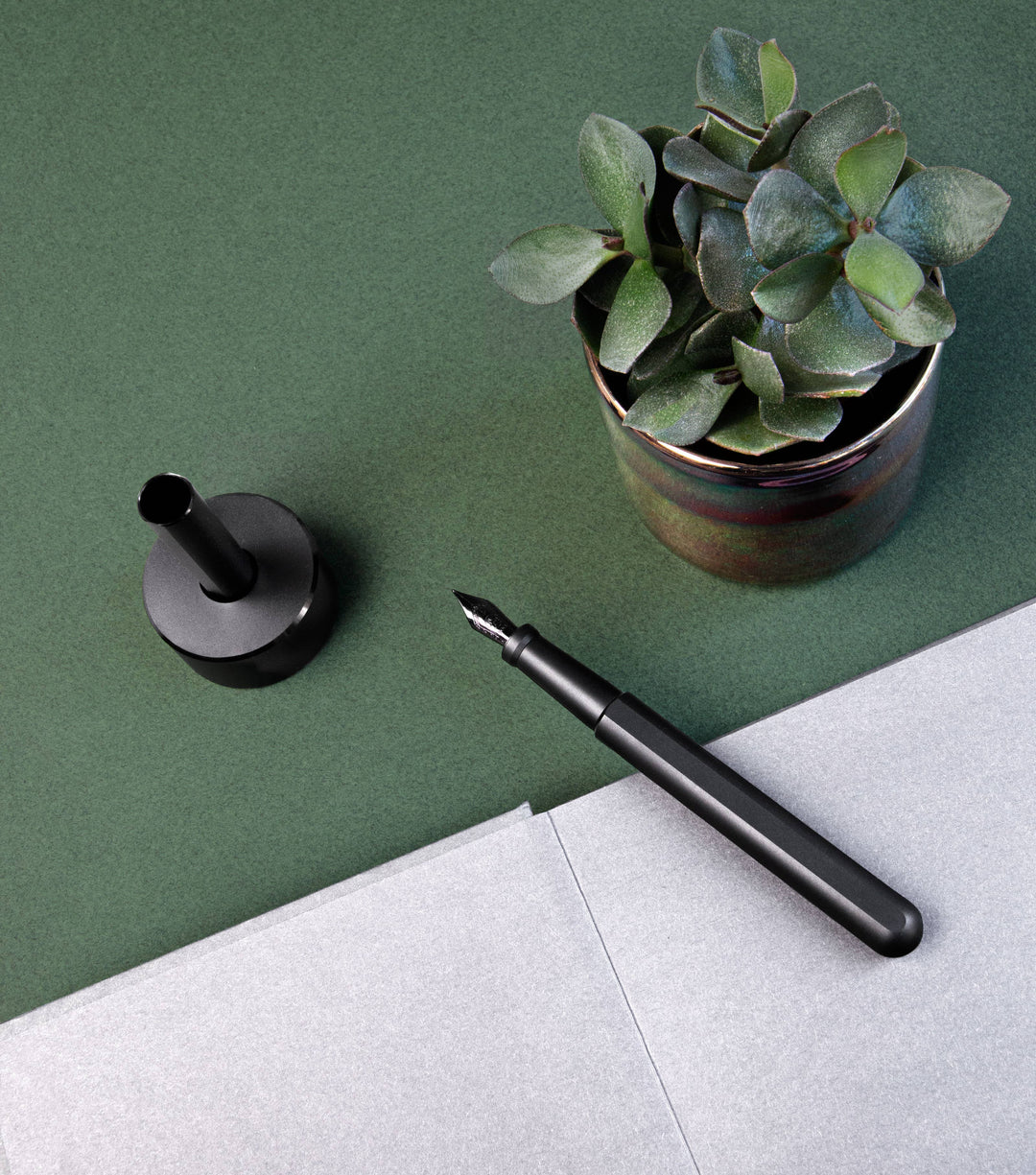 INK Fountain Pen - Titanium - (Polished Steel Medium Nib)