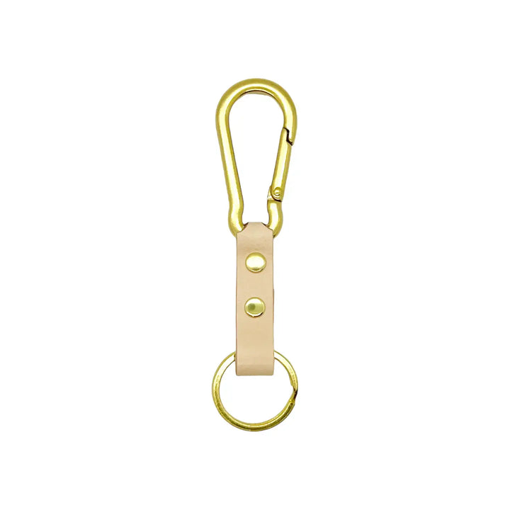 Tuxedo Carabiner / Solid Brass & Leather Clip Fob Keychain