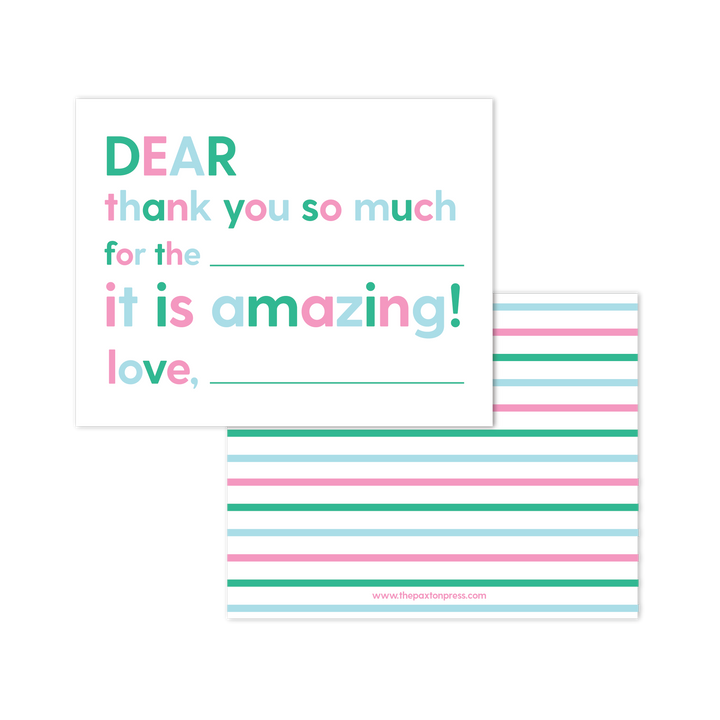 Kids Fill-in-the-blank Thank You Cards