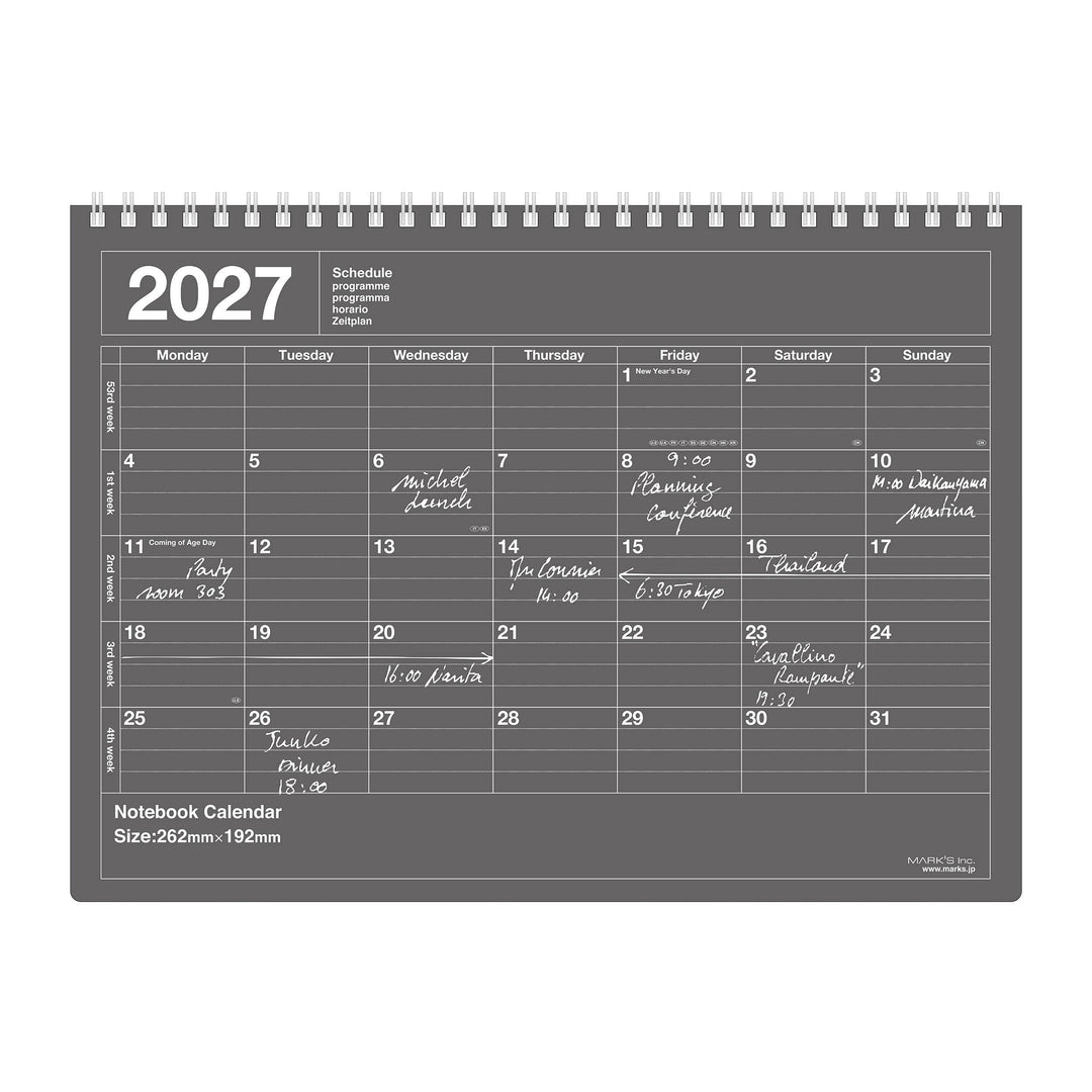 B6 Monthly Notebook Calendar