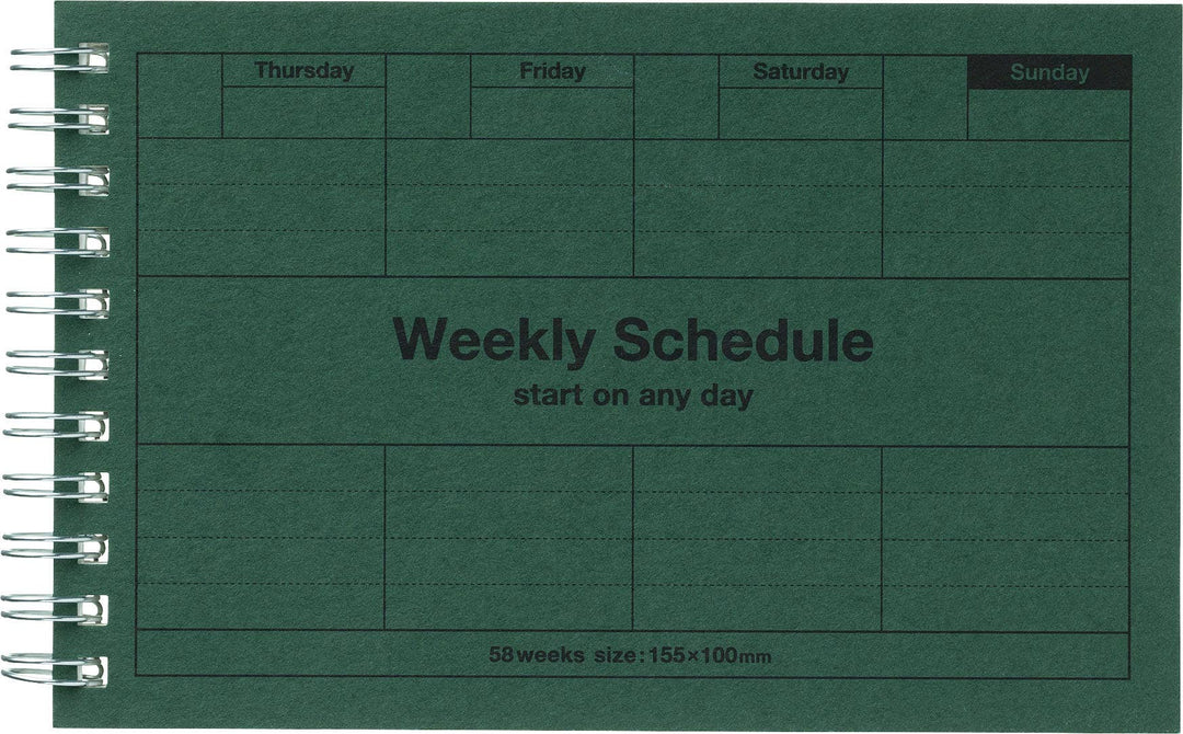 Dayfree Weekly Schedule