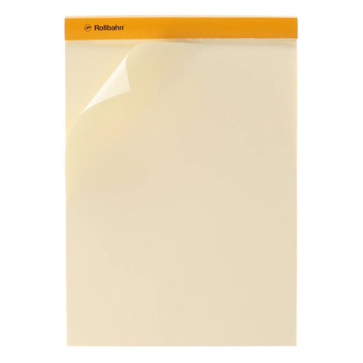 Beige sheet with orange border and 'Rollbahn' branding on a white background