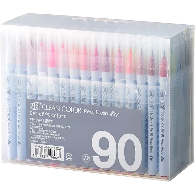 Zig Clean 90 Color Brush Marker Set