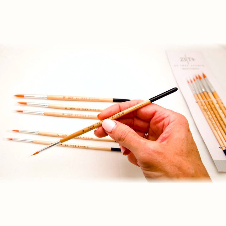 6-Piece Round Watercolor Brush Set