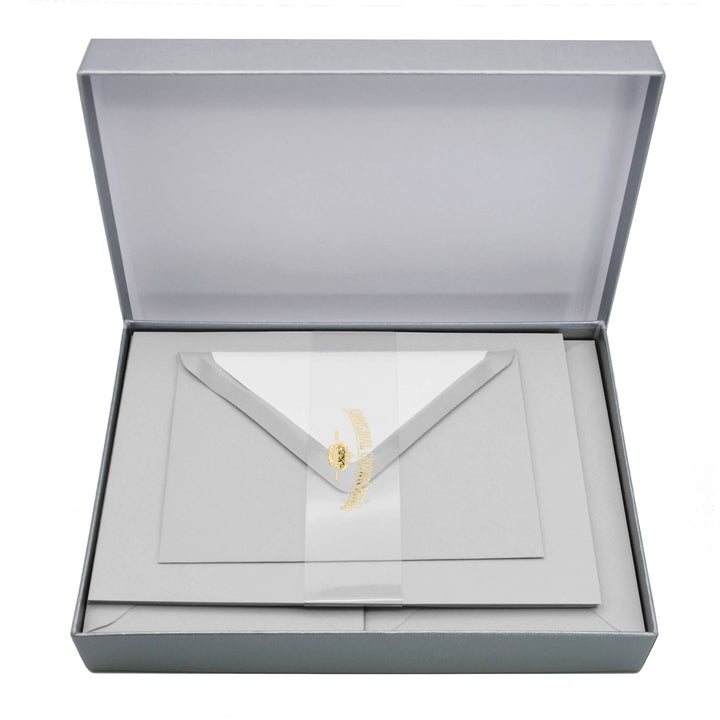 Classic Laid Correspondence Set in Silver Box