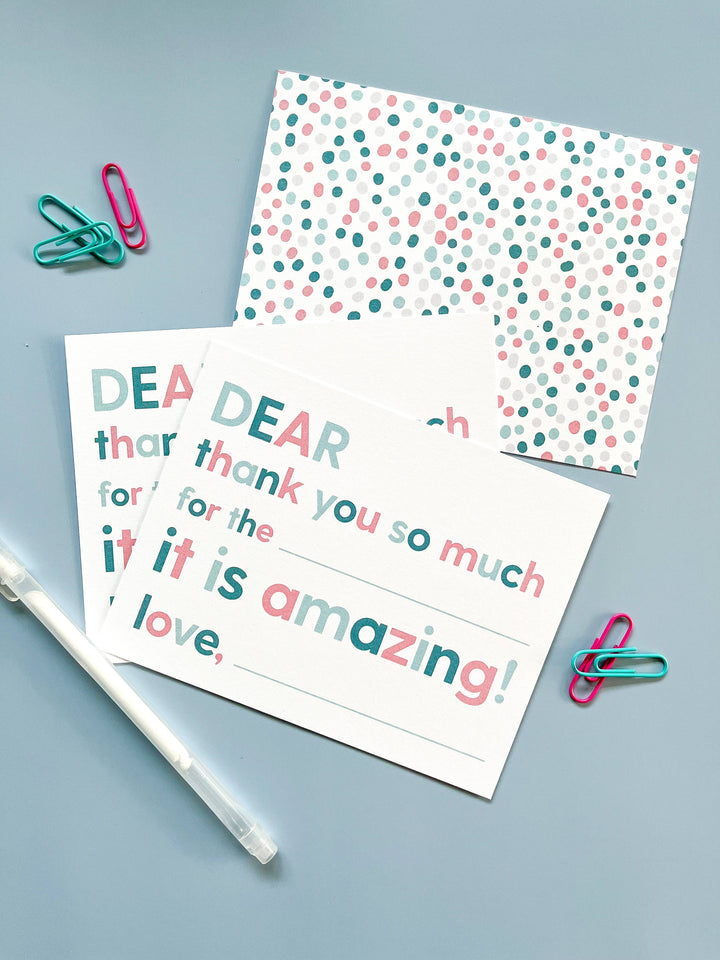 Kids Fill-in-the-blank Thank You Cards
