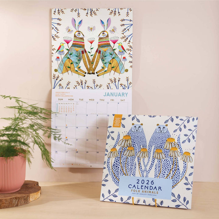 2026 Folk Animals & Retro Future Spacescapes Wall Calendars | Ashley Percival Collection