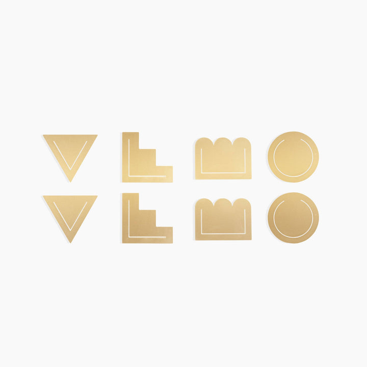 Geometric Brass Page Markers (set of 8)