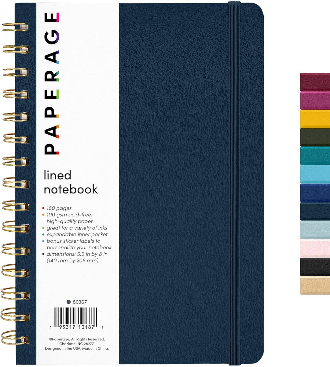 Spiral Bound Hardcover Lined Notebook