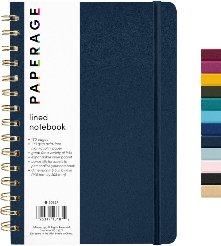 Spiral Bound Hardcover Lined Notebook