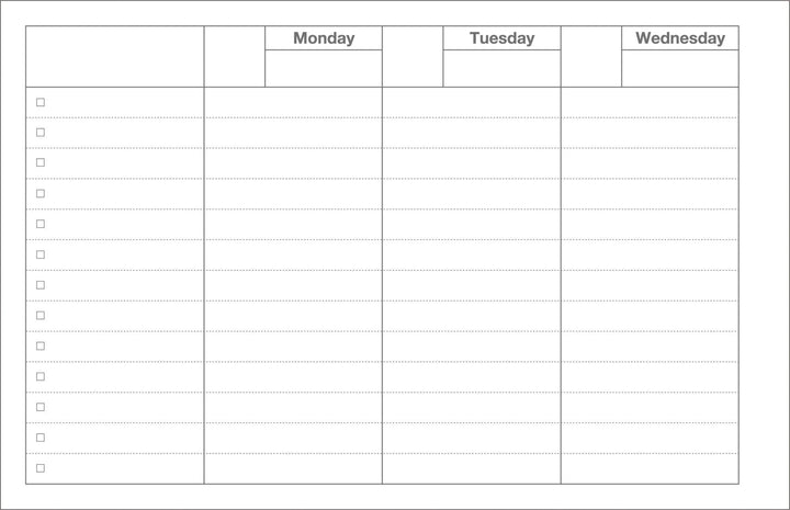 Dayfree Weekly Schedule