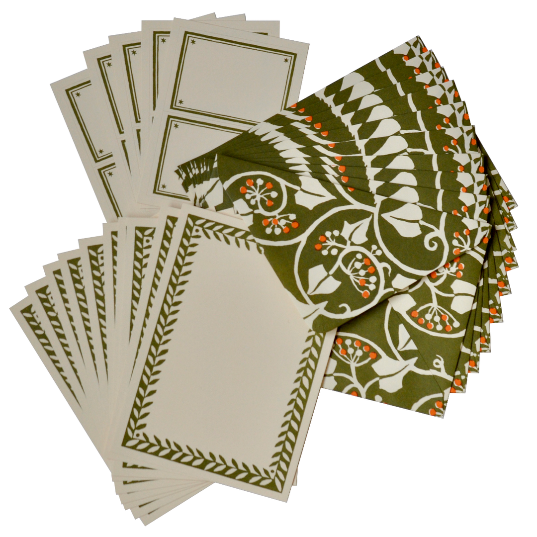 Set of Notecards and Envelopes with Labels