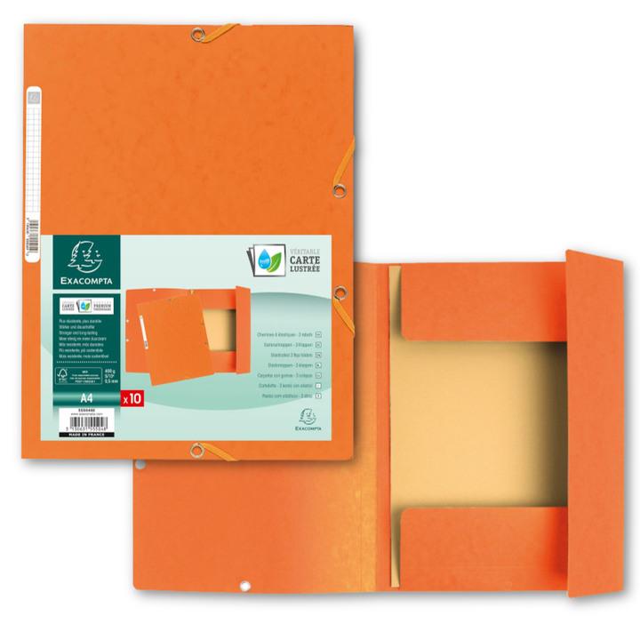 3-Flap File Folders w/Elastic Closure