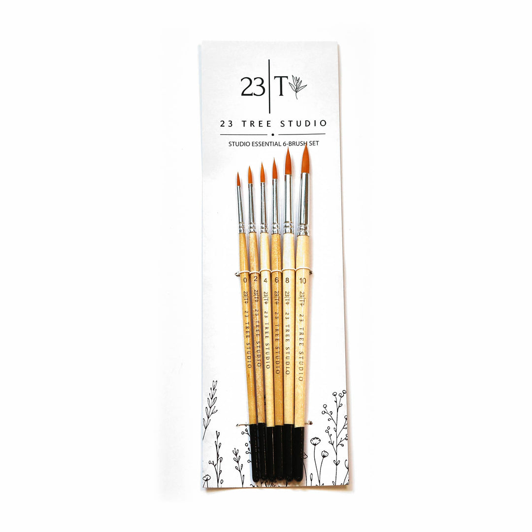 6-Piece Round Watercolor Brush Set