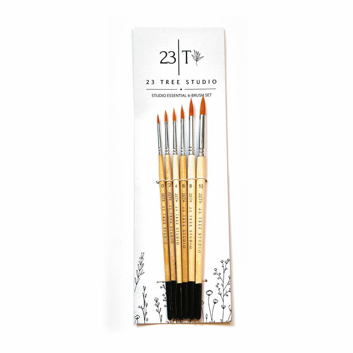 6-Piece Round Watercolor Brush Set