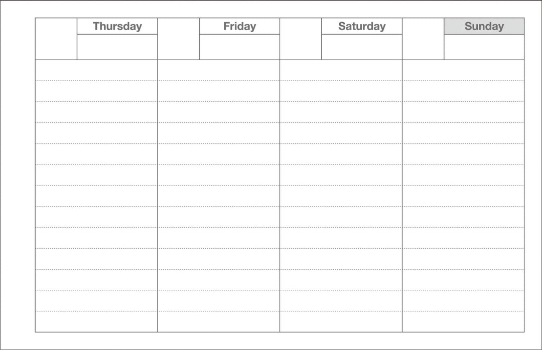 Dayfree Weekly Schedule
