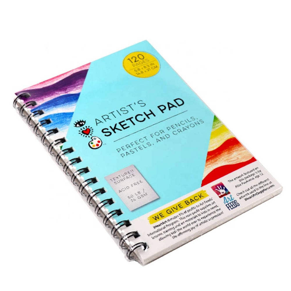 Artist's Sketch Pad with colorful design on a white background