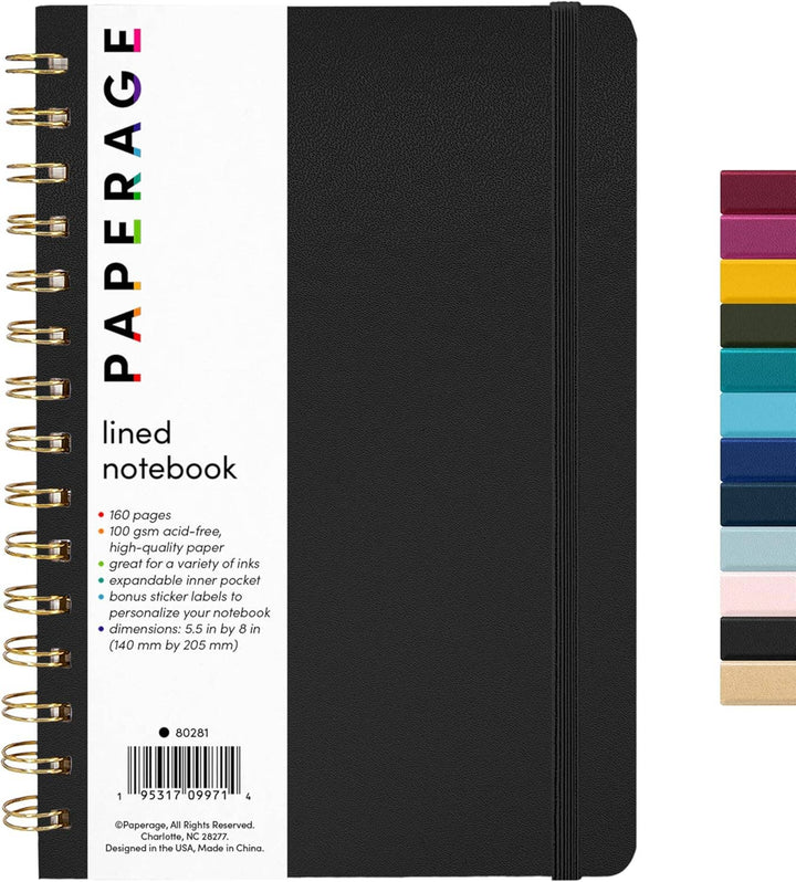 Spiral Bound Hardcover Lined Notebook