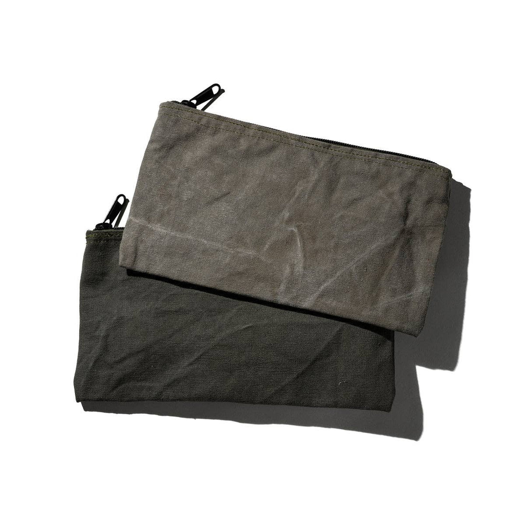 Vintage Tent Fabric Zippered Pouch