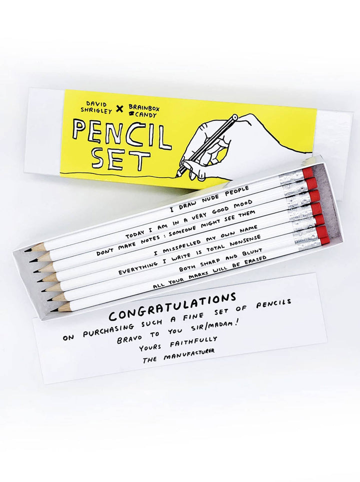David Shrigley Pencil Box (set of 6)