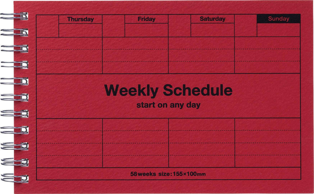 Dayfree Weekly Schedule