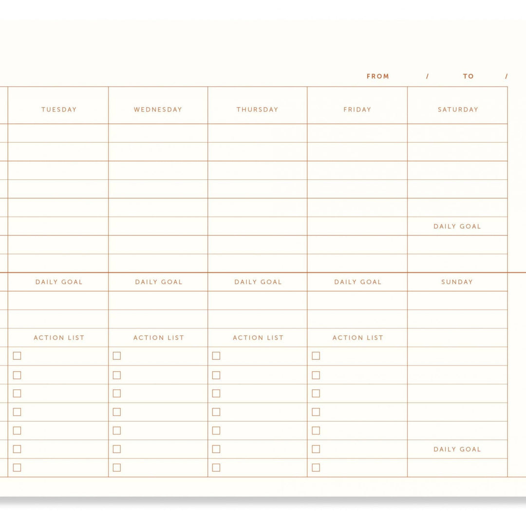 A-Journal Stationery Linen Desk Planner, Detail