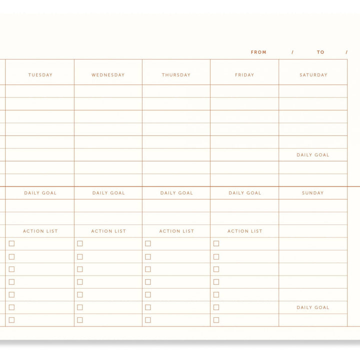 A-Journal Stationery Linen Desk Planner, Detail