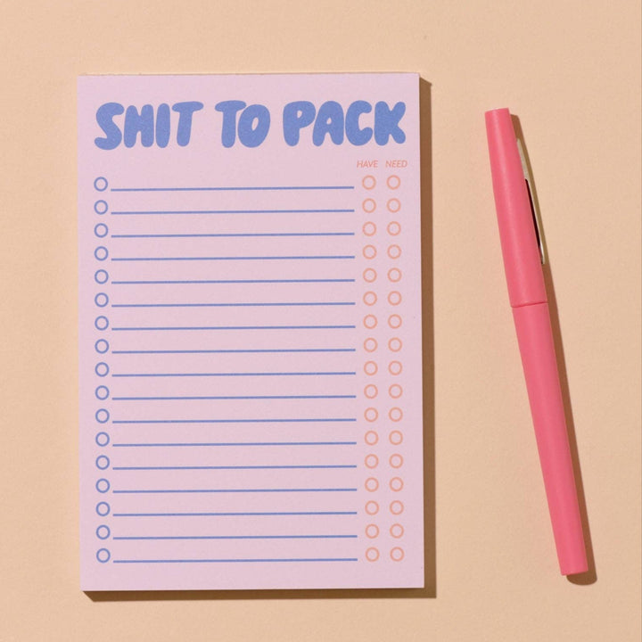 And Here We Are, Shit To Pack Notepad
