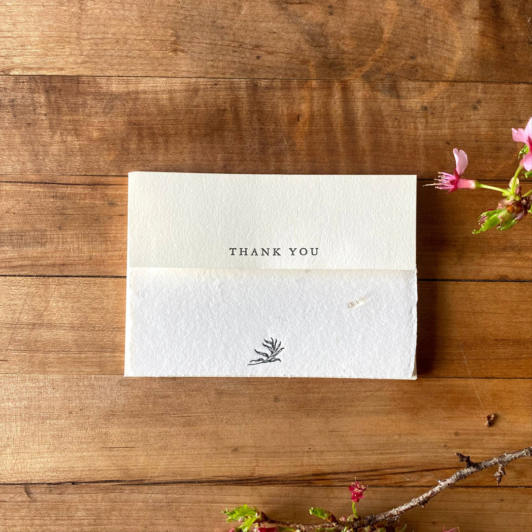 Bat Flower Press Handmade Thank You Note Cards, Set of 6, Detail