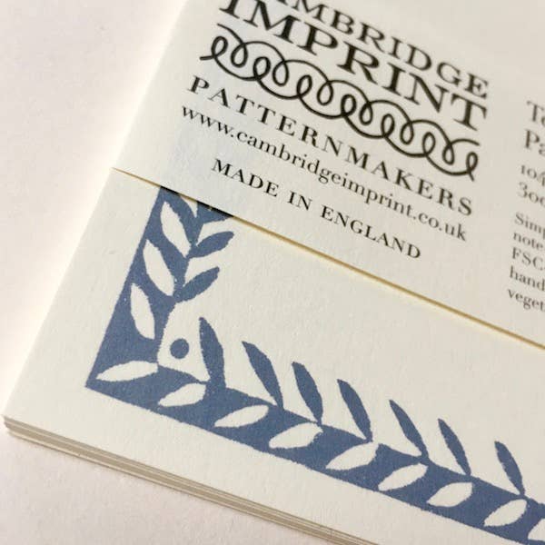 Cambridge Imprint Patterned Border Cards, Set of 10, Cornflower, Detail
