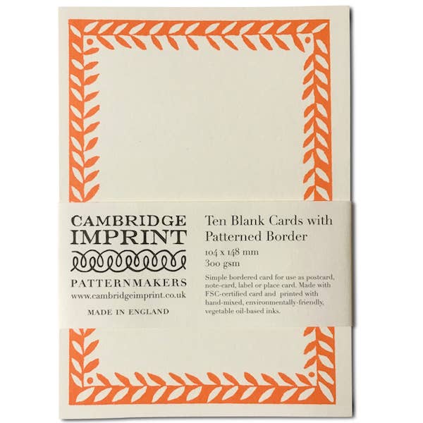 Cambridge Imprint Patterned Border Cards, Set of 10, Neon