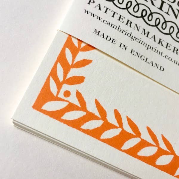 Cambridge Imprint Patterned Border Cards, Set of 10, Neon, Detail