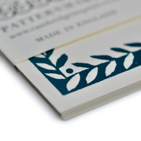 Cambridge Imprint Patterned Border Cards, Set of 10, Petrol, Detail