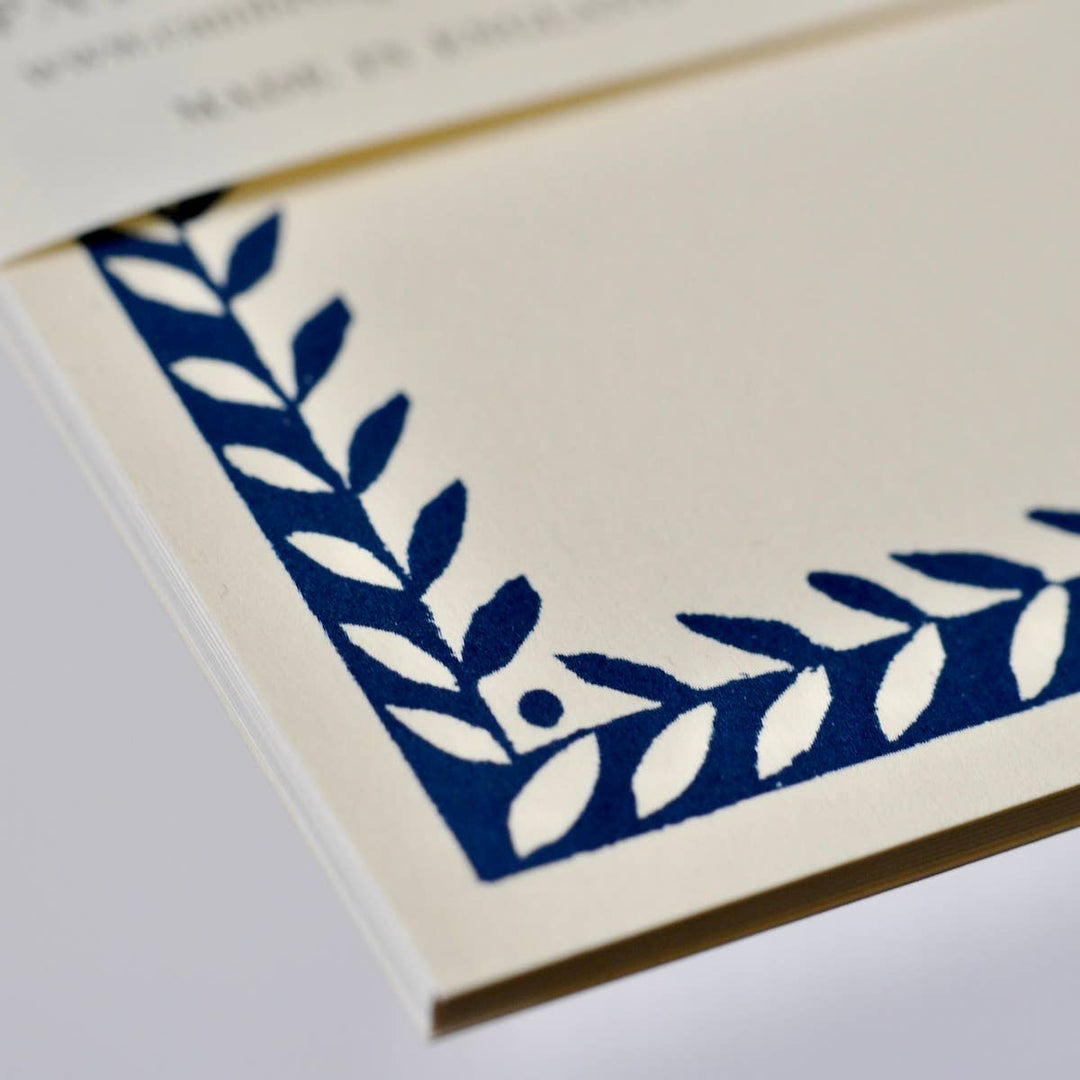 Cambridge Imprint Patterned Border Cards, Set of 10, Prussian Blue, Detail