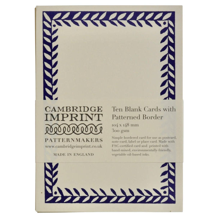 Cambridge Imprint Patterned Border Cards, Set of 10, Twilight