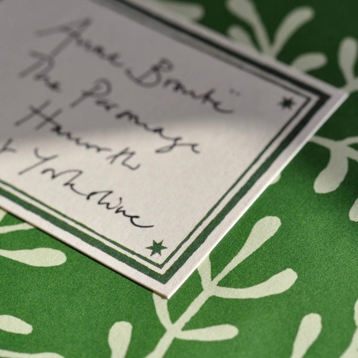 Cambridge Imprint Patterned Envelopes, Set of 10, Pea Green, Detail 2