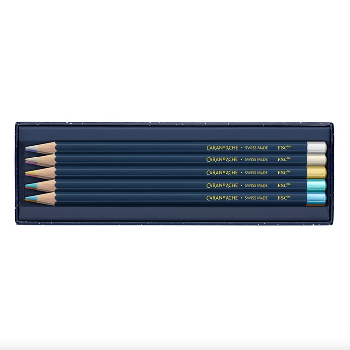 Caran d'Ache Cosmic Blue Metallic Color Pencils