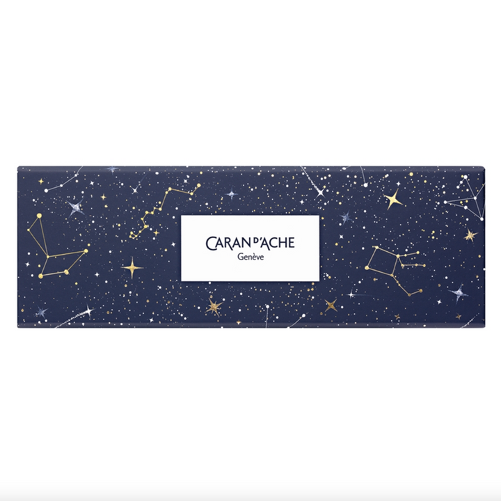 Caran d'Ache Cosmic Blue Metallic Color Pencils, Box Cover
