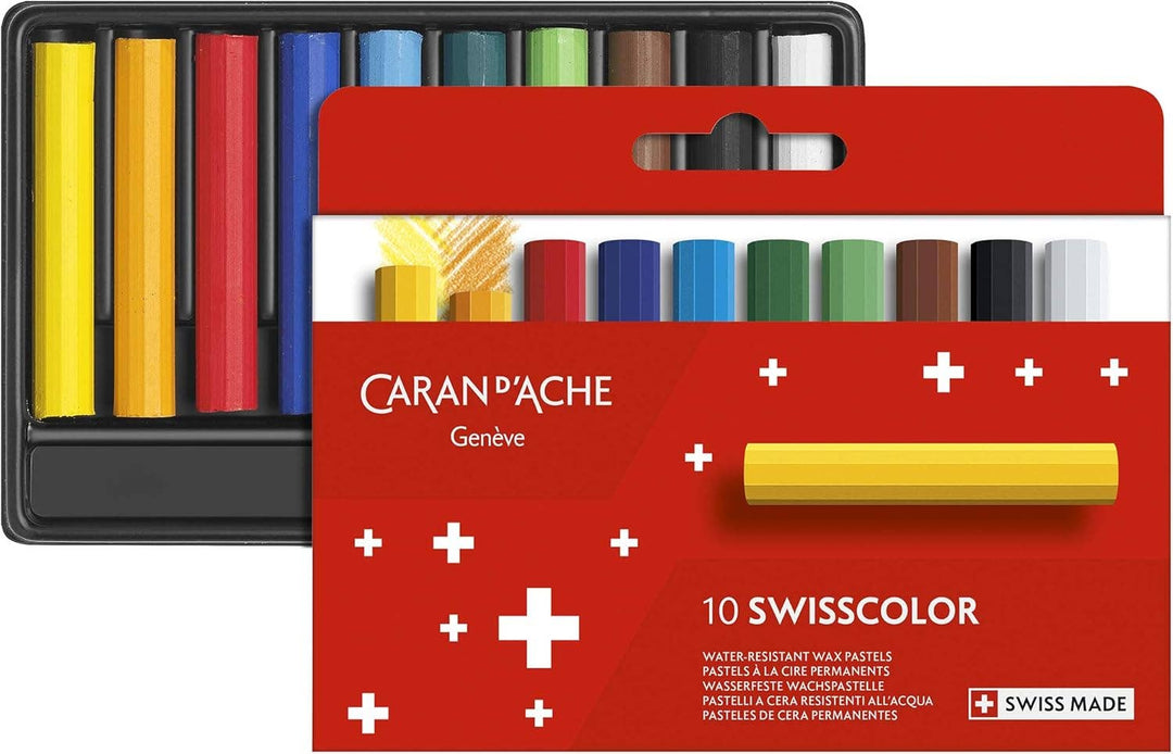 Caran d'Ache Swisscolor Wax Pastels, Set of 10