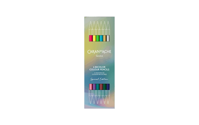 Caran d'Ache Two-Tone Pencils, Set of 6, Box