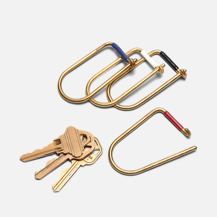 Craighill Enameled Brass Key Ring, Blue