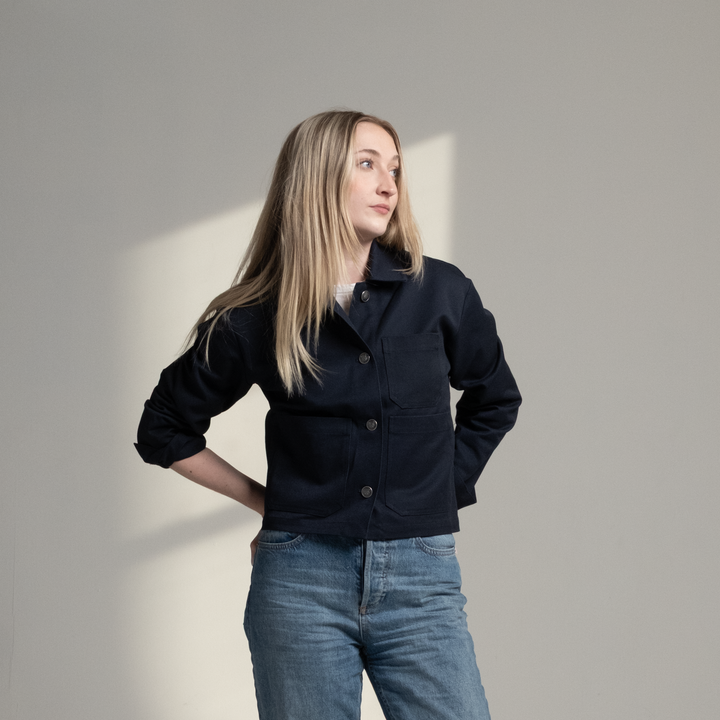 Cropped Painter's Jacket with/out "write it down!" Embroidery
