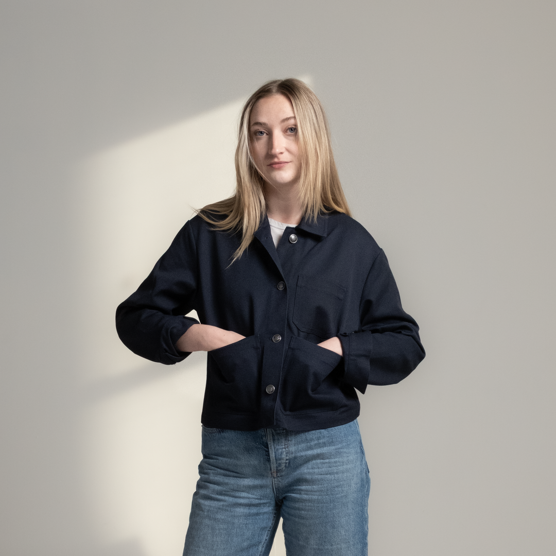 Cropped Painter's Jacket with/out "write it down!" Embroidery