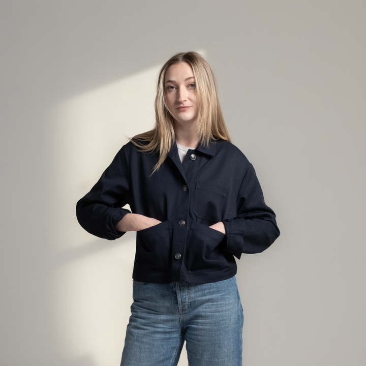 Cropped Painter's Jacket with/out "write it down!" Embroidery