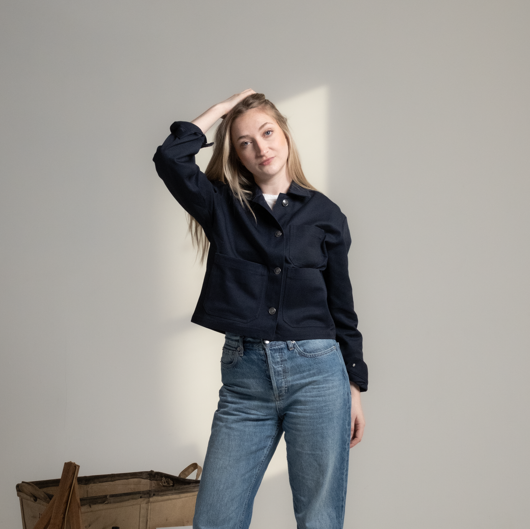 Cropped Painter's Jacket with/out "write it down!" Embroidery